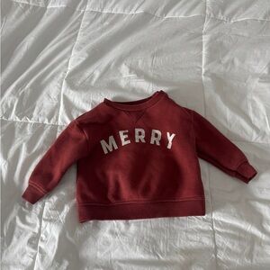 Little Co. by Lauren Conrad "MERRY" Maroon Baby Sweatshirt - 3 Months